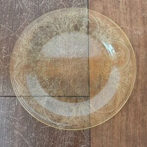 Federal Glass Patrician Spoke Amber Depression Glass Chop Plate Tray